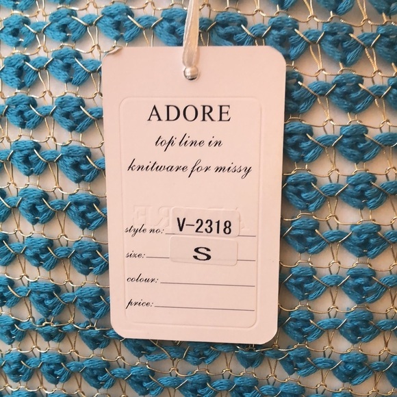 NWT ADORE Turquoise Silver Chain Link Crochet Layering Top Vest Women’s Small - Picture 12 of 16